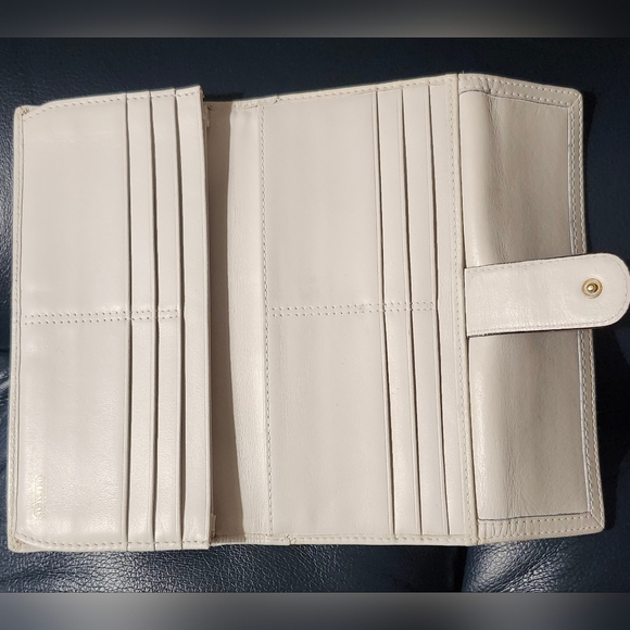 Coach Cream and Brown Signature Logo Women's Wallet, - Picture 2 of 10
